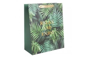 Pálmalevél mintás papír ajándéktasak 31×42 cm