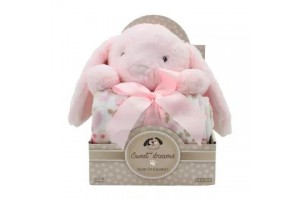 Sweet Dreams nyuszis ajándék szett - rózsaszín takaró