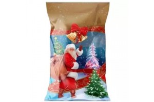 Mikulás zacskó arany mintával – széles 20 x 35 cm