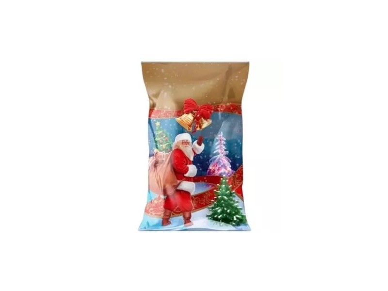 Mikulás zacskó arany mintával – széles 20 x 35 cm