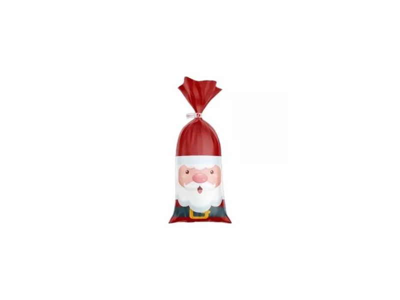 Mikulás zacskó télapó mintával 20x35 cm