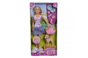 Steffi Love Puppy Walk - baba és kutyaszett