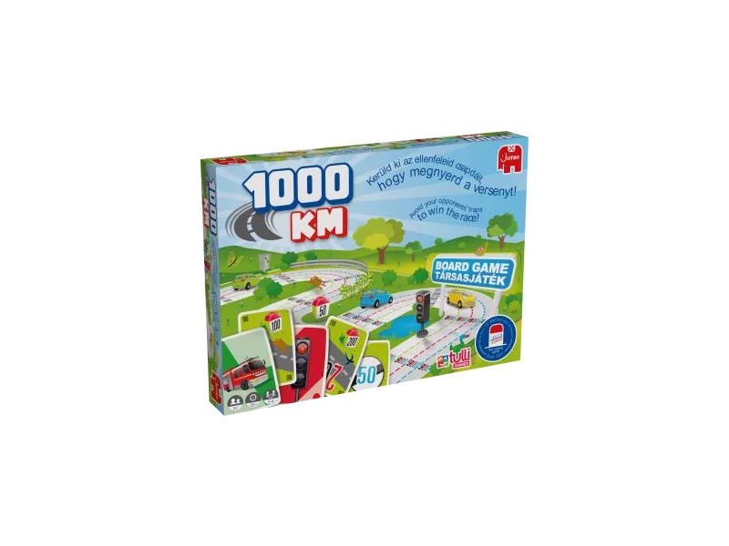 1000 KM társasjáték – doboz és kártyák