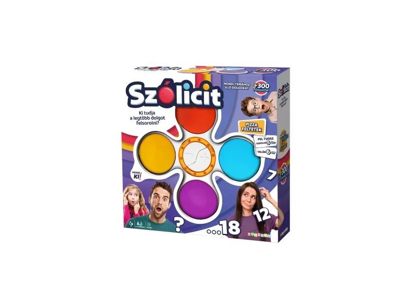 Szólicit társasjáték doboz és kártyák