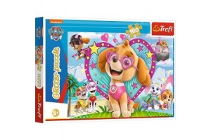 Trefl Glitter Puzzle - Mancs őrjárat (Skye) 100 db