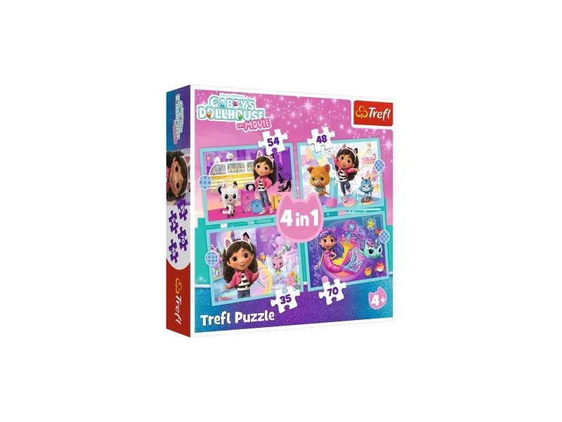 Trefl: Gabby nagy kalandja - 4 az 1-ben puzzle
