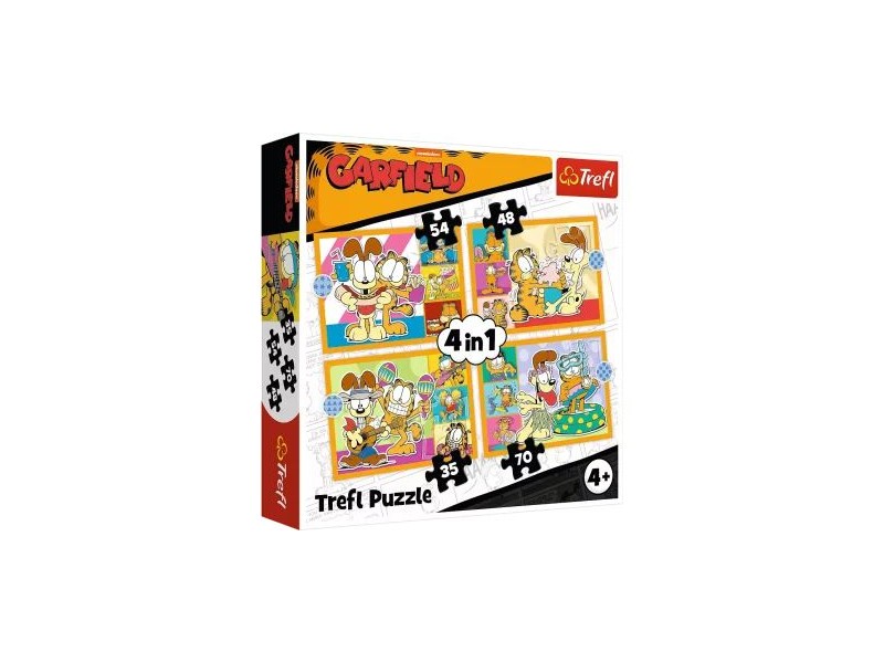 Trefl Garfield 4 az 1-ben puzzle - 35/48/54/70 db