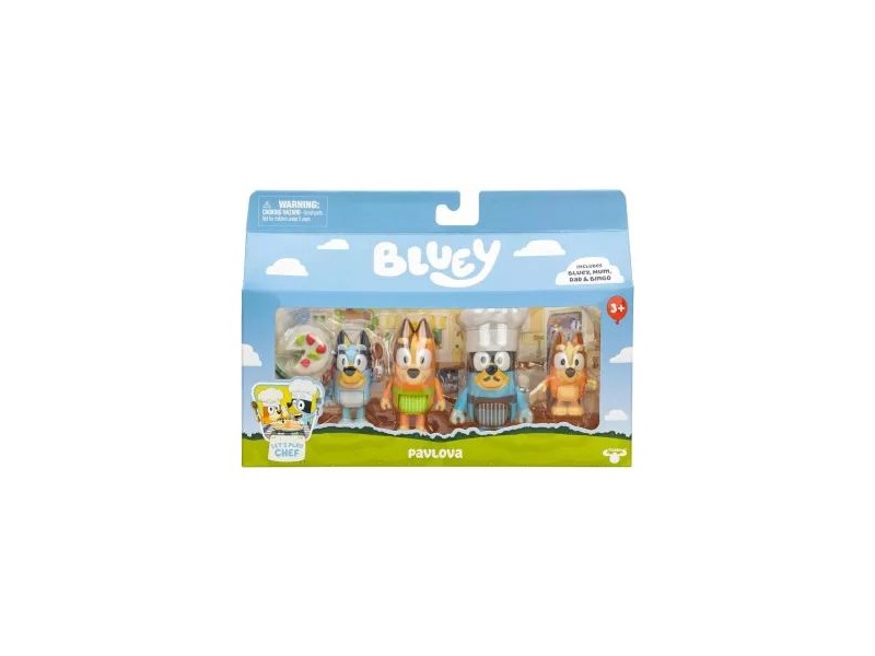 Bluey desszert szett — 4 db figura (Bluey, Mum, Dad, Bingo)
