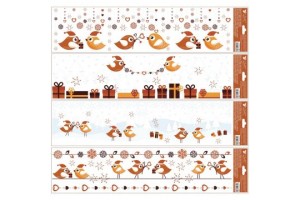 Karácsonyi madárkák ablakmatrica, 64×15 cm