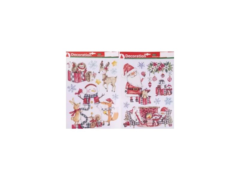 Karácsonyi ablakmatrica 41 x 29 cm - csillogó