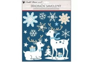 Szarvas mintás csillogó dekormatrica 18 x 23 cm