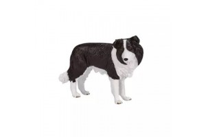 Mojo Border Collie figura, 7,5 cm — kézzel festett