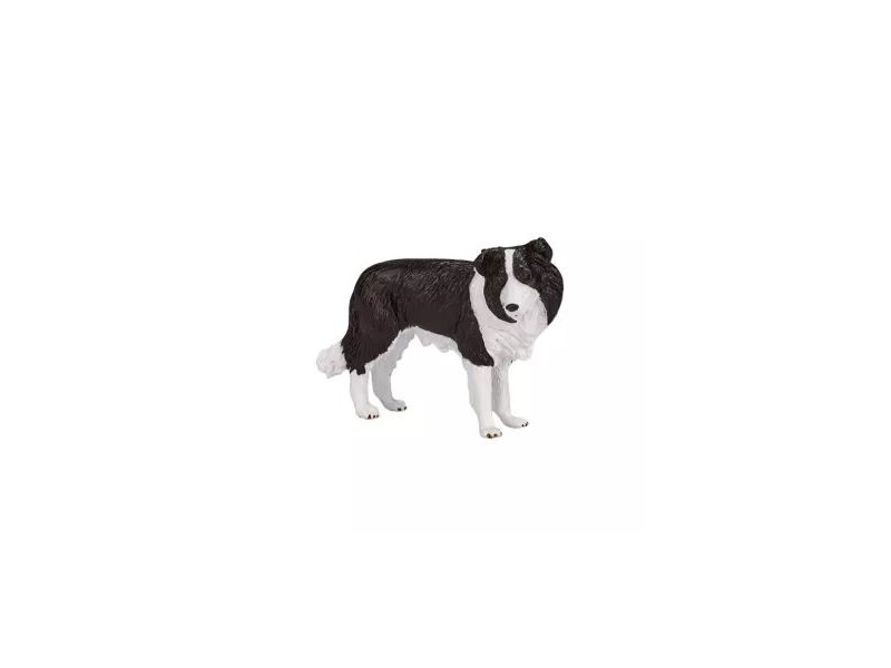 Mojo Border Collie figura, 7,5 cm — kézzel festett
