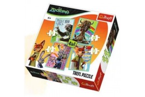 Trefl Zootropolis 4 az 1-ben puzzle - 35-70 db