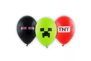 Minecraft mintájú lufik - 6 db