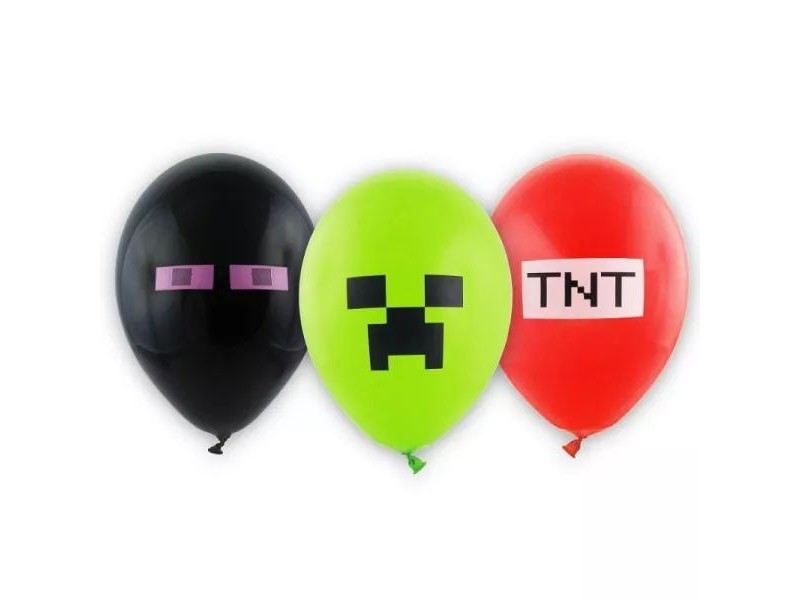 Minecraft mintájú lufik - 6 db