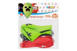 Minecraft mintájú lufik - 6 db