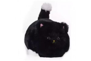 Fekete interaktív plüss cica – pislog és csóválja a farkát