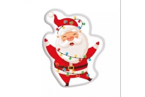 Mikulás mintás bársonyos formapárna 40 cm