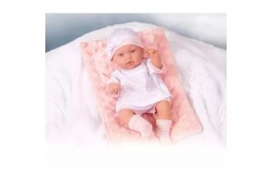 Puha játékbaba dobozban, pink - 33 cm