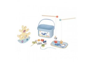 Tooky Toy 3 az 1-ben fa horgászdoboz - mágneses játék