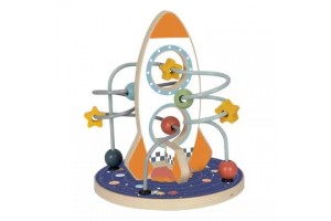 Tooky Toy rakéta golyóvezető fa játék