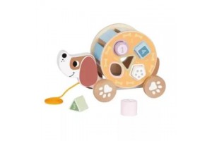 Tooky Toy húzható fa kutyus formaválogatóval