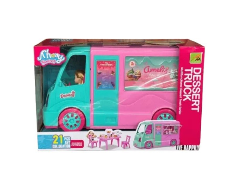 Desszertes kocsi szett babával - 21 db