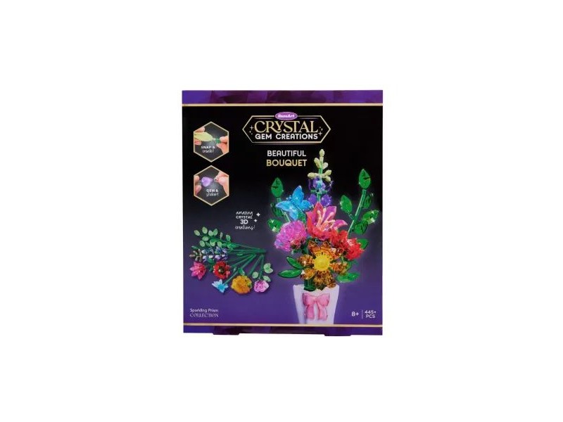 3D virágcsokor készlet színes kristályokkal