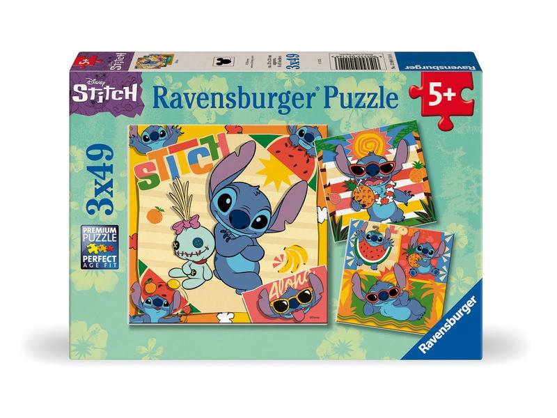 Puzzle 3x49 db - Stitch motívum