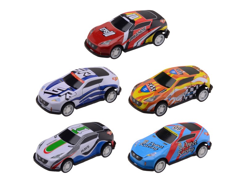 Versenyautó 7 cm, 5 db/csomag, különböző színek