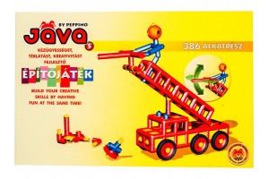 Jáva 5 építőjáték - 386 darab, daruskocsi és járművek