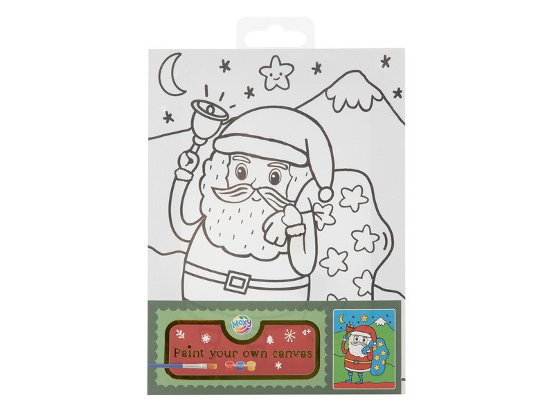 Karácsonyi vászonkép készlet 20x15 cm, 3 festék és ecset