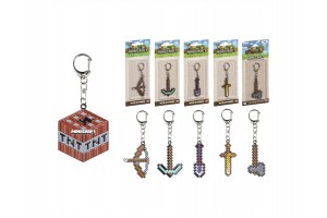 Minecraft fém kulcstartó