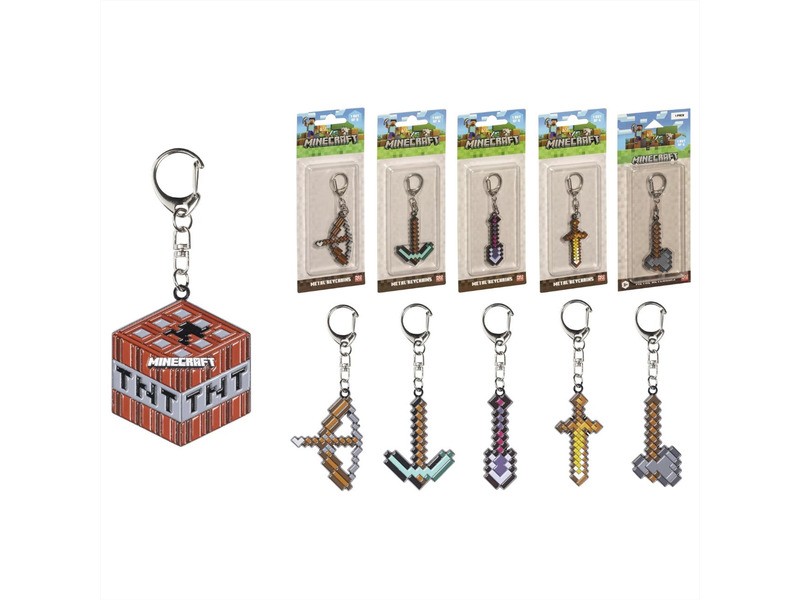 Minecraft fém kulcstartó