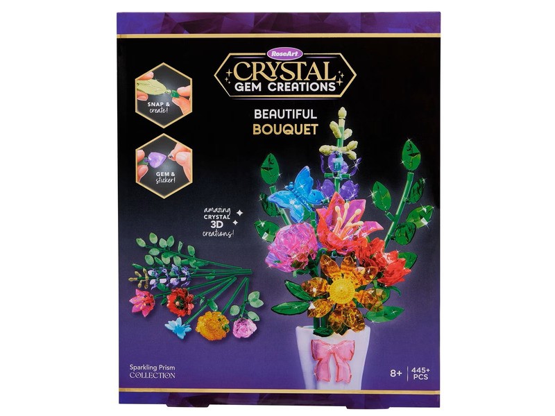 3D virágcsokor készlet kristályokkal (8–14 év)