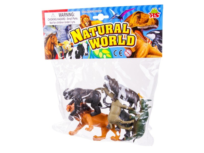 Műanyag vadállat 6 darabos készlet - szafari állatok