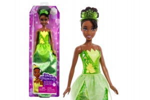 Disney csillogó hercegnő Tiana baba - csillogó ruha