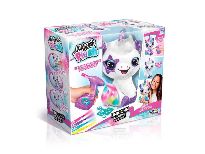 Színezhető airbrush plüss unikornis — világító részlet