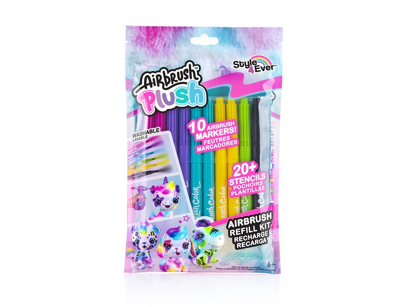 Airbrush utántöltő filcek 10 db és stencil készlet