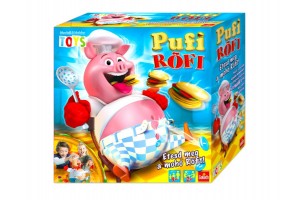 Pufi Röfi társasjáték — a falánk malac és hamburgerek