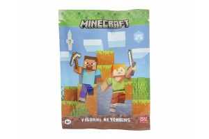 Minecraft figura kulcstartó tasakban – meglepetés mini figura