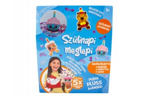 Szülinapi üdvözlőkártya plüss figurával - 12 féle