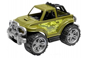 Műanyag katonai terepjáró 35 cm - zöld, nagy kerekek