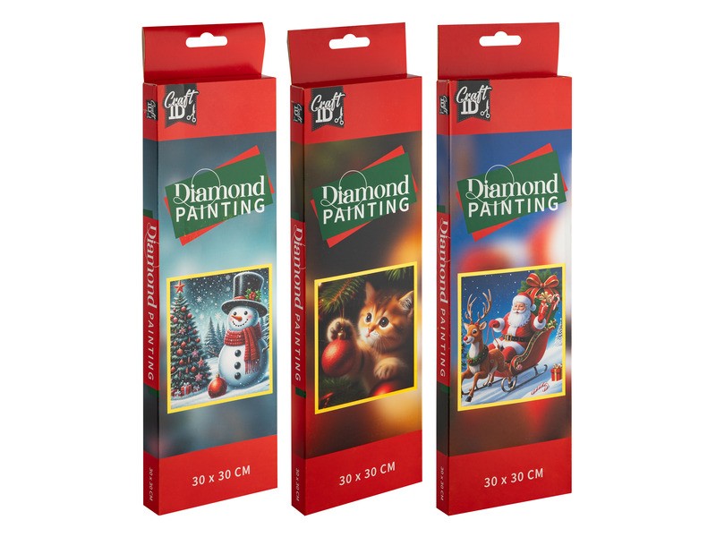 Karácsonyi gyémántfestő 30x30 cm — 3 minta