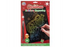 Karácsonyi képkarcoló A4 — arany és ezüst