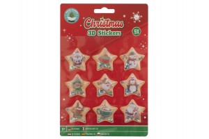 Karácsonyi 3D matrica, 9 db/csomag, 2 minta