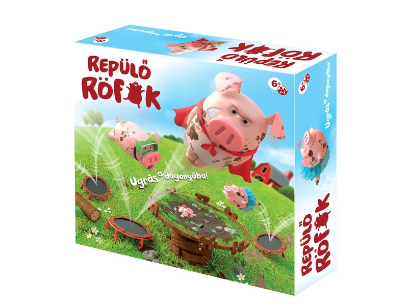 Repülő röfik társasjáték - ugráló malacok