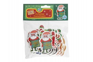 Karácsonyi szivacsmatricák, 25 db - ünnepi matricák