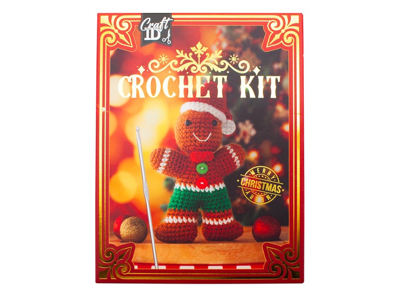 Karácsonyi horgoló szett - mézeskalács figura 12x5x17 cm